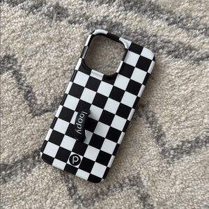 Loopy Case Black and White Checkerboard iPhone Case